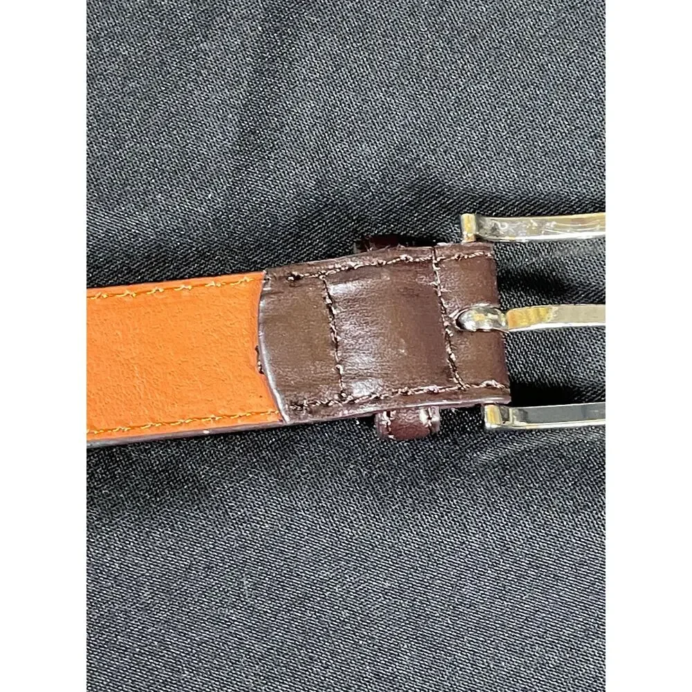 Men's brown buckle Barbados leather belt size 35-36